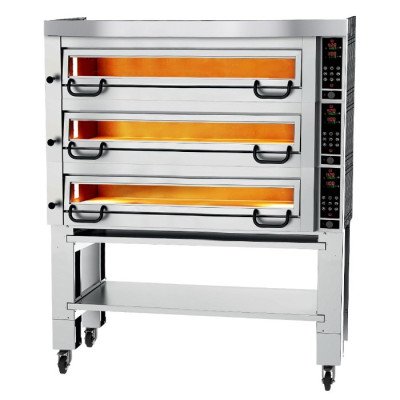 Піч для піци, 9+9+9 х 34 см, 3 камери GGM Gastro 3#POP934E#HP9#UG9