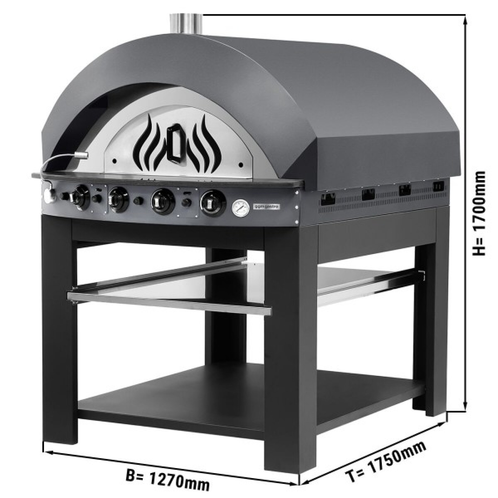 Печь для пиццы газовая, 11 х 25 см, 1 камера GGM Gastro GPOE175A#UGE17 - 5