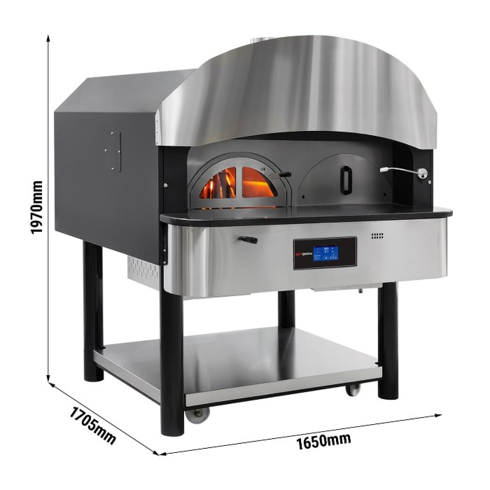 Печь для пиццы газовая, 6 х 30 см, роторная,  1 камера, газ + дрова GGM Gastro GPORE630 - 2