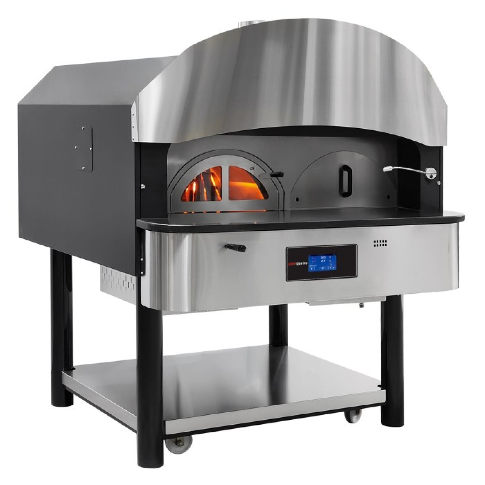 Печь для пиццы газовая, 6 х 30 см, роторная,  1 камера, газ + дрова GGM Gastro GPORE630 - 1