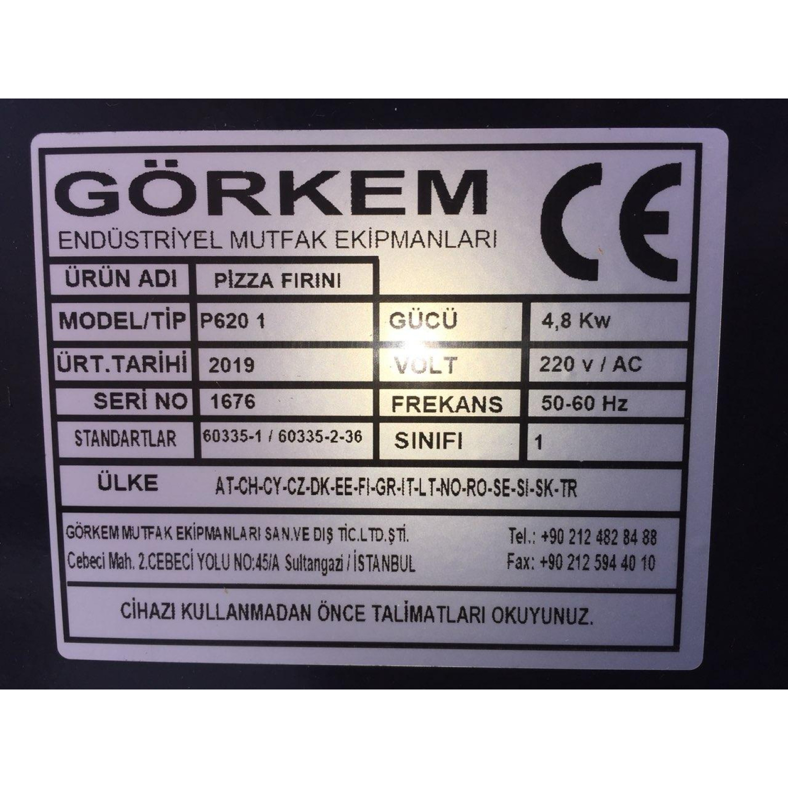 Görkem.Піч для піци піца піч Görkem  P620/1  (4 піци х Ø 300мм) - 1