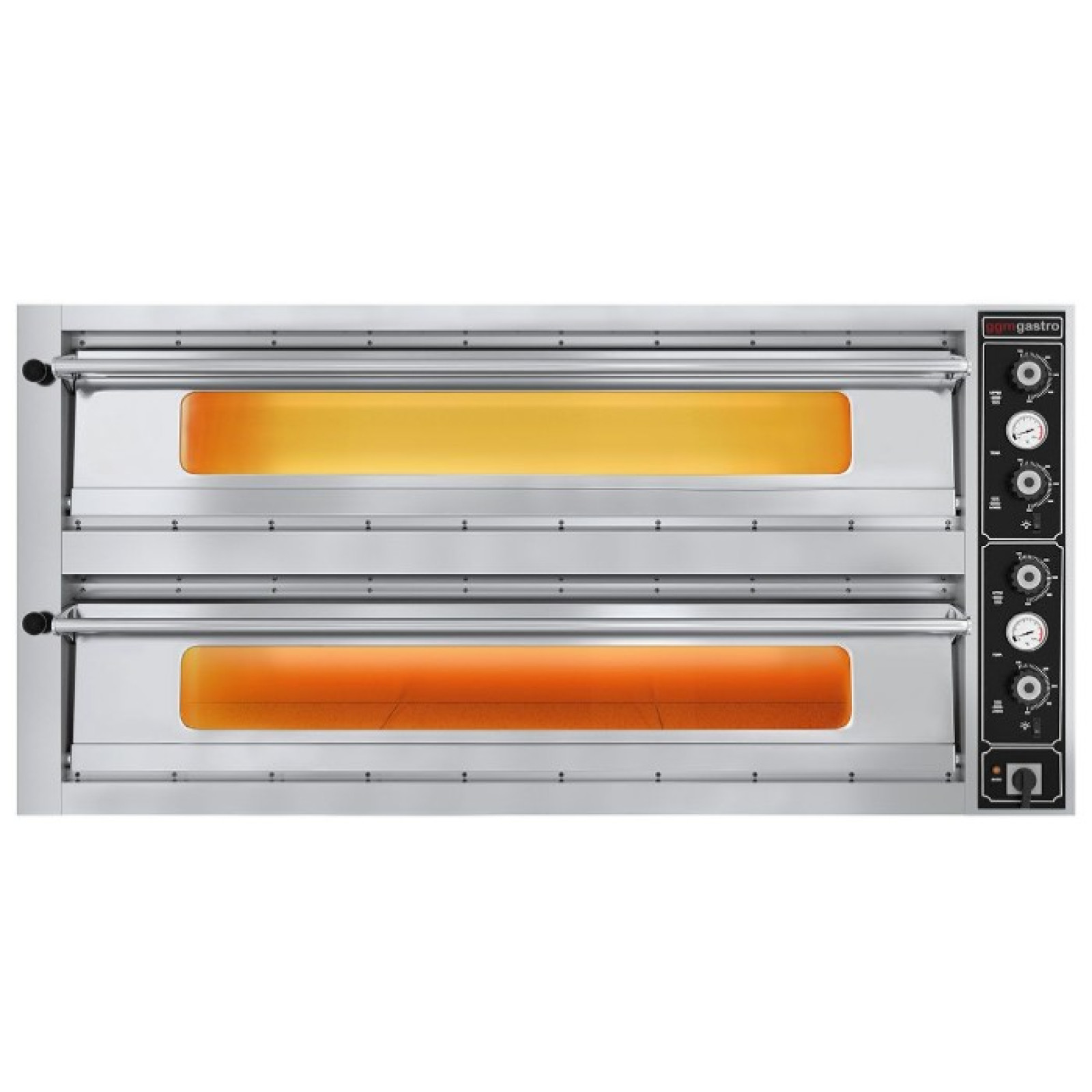 Піч для піци з шамотним каменем - 6+6 x 30 см GGM Gastro PDI30B-V