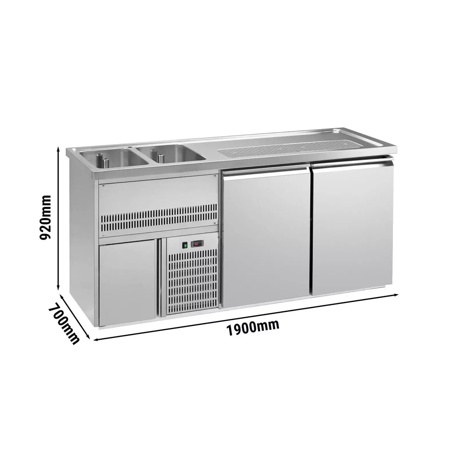 Пивной прилавок 1,95 x 0,7 м - с 2 дверцами GGM Gastro BLA207#2#ETA