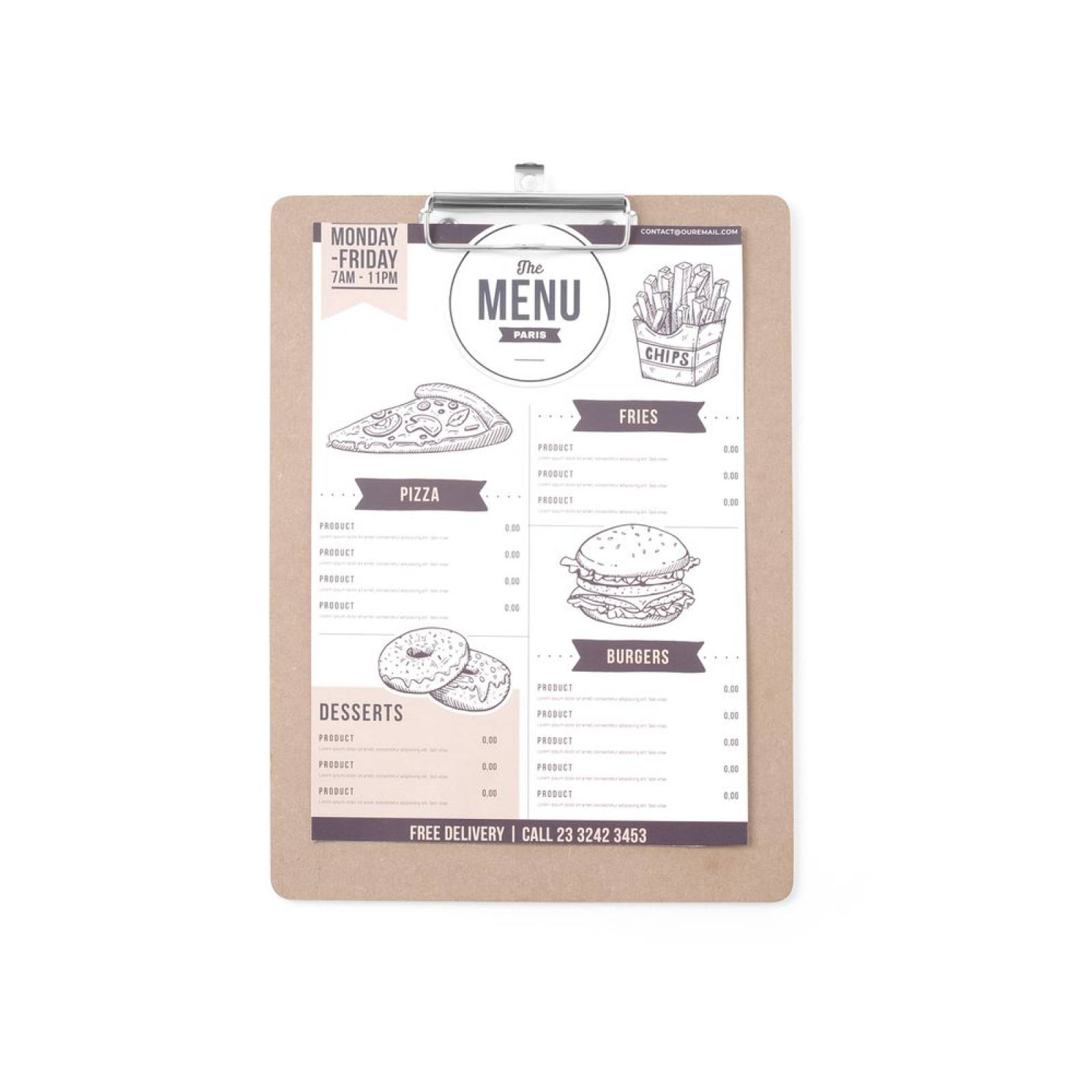Планшет для меню - 185x245 mm 664162 Hendi