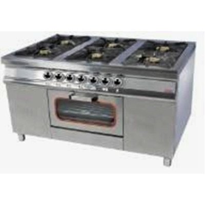 Плита 6-ти конфорочна з духовою шафою та газовим контролером Pimak МО15-6(40х40)