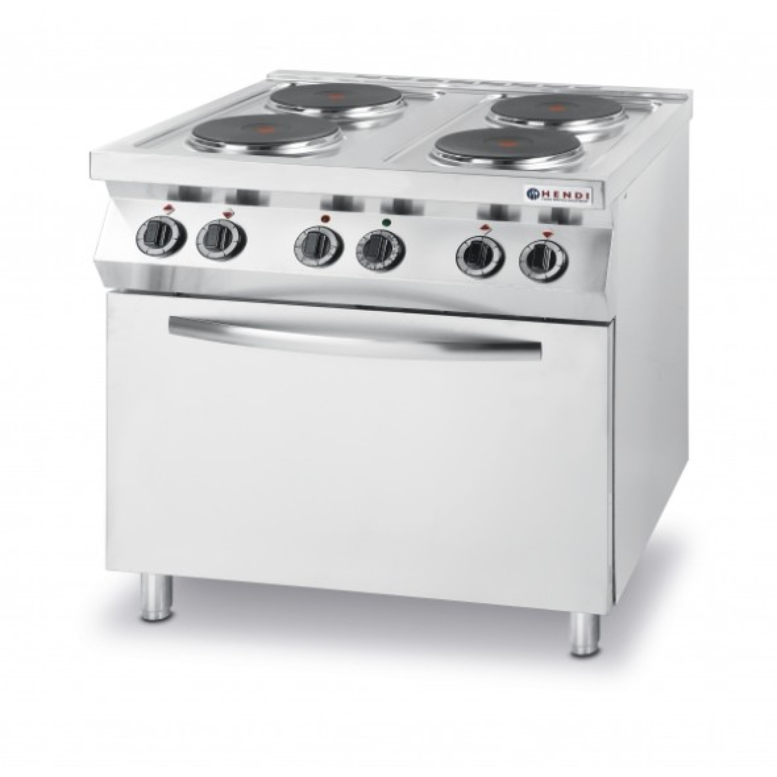 Плита електрична 4-х конфорочна Kitchen Line Hendi 225936 з електричною конвекційною жарочною шафою GN 1/1