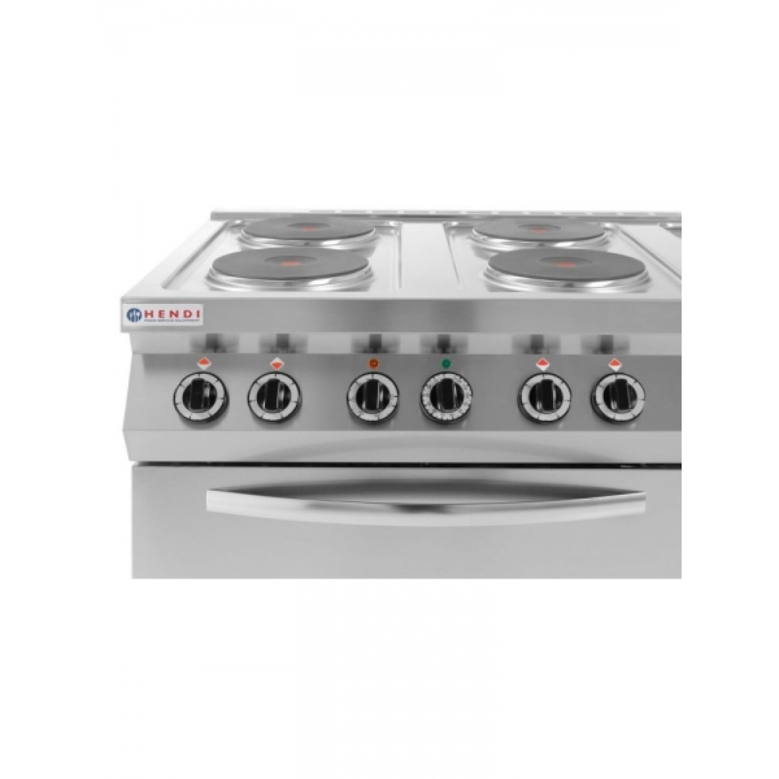 Плита електрична 6-ти конфорочна Kitchen Line Hendi 226247 з електричною конвекційною жарочною шафою GN 1/1 - 1