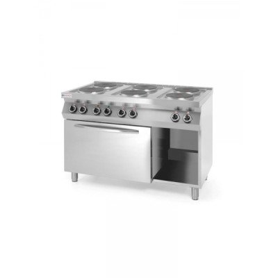 Плита электрическая 6-ти конфорочная Kitchen Line Hendi 226247 с электрическим конвекционным жарочным шкафом GN 1/1