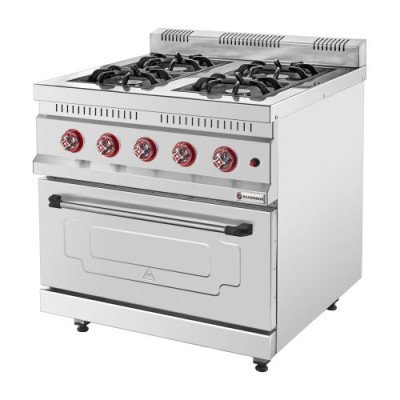 Плита газова 4-х конфорочна з духовкою KZN-80-Silver