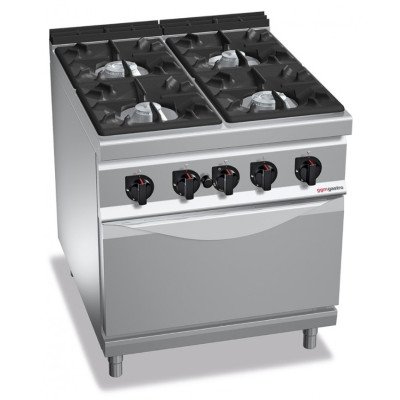 Плита газова з 4 конфорками (34,5 кВт) + Газова піч (7,8 кВт) GGM Gastro GHB899H+GB8