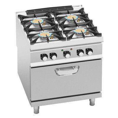 Плита газова з 4 конфорками GGM Gastro GHB899HM+EB4