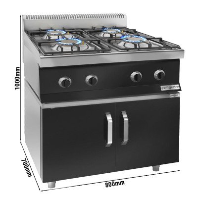Плита газова з 4 конфорками GGM Gastro GHK873M#GK866T