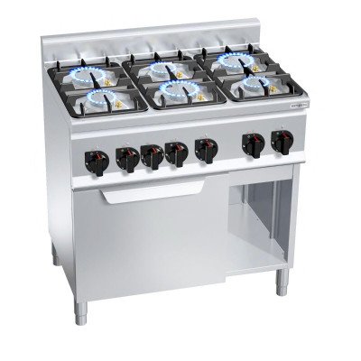 Плита газова з 6 конфорками (28,5 кВт) + Газова піч (3,5 кВт) GGM Gastro GHB969P+GB42689