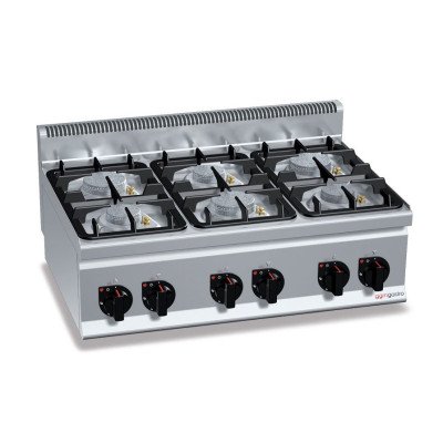 Плита газовая с 6 конфорками (28,5 кВт) с автоподжигом P