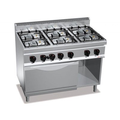 Плита газовая с 6 конфорками (33,5 кВт) + Конвекционная электропечь (3,5 кВт)