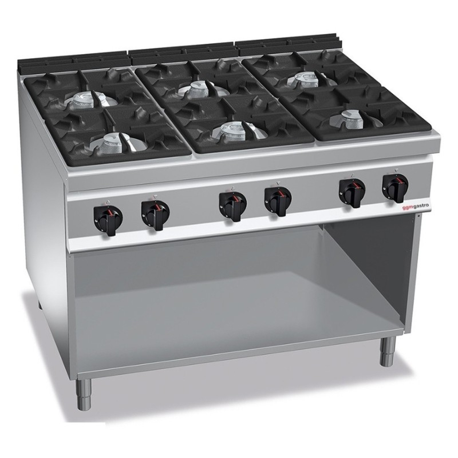 Плита газовая с 6 конфорками (53,5 кВт) с автоподжигом GGM Gastro GHB199H