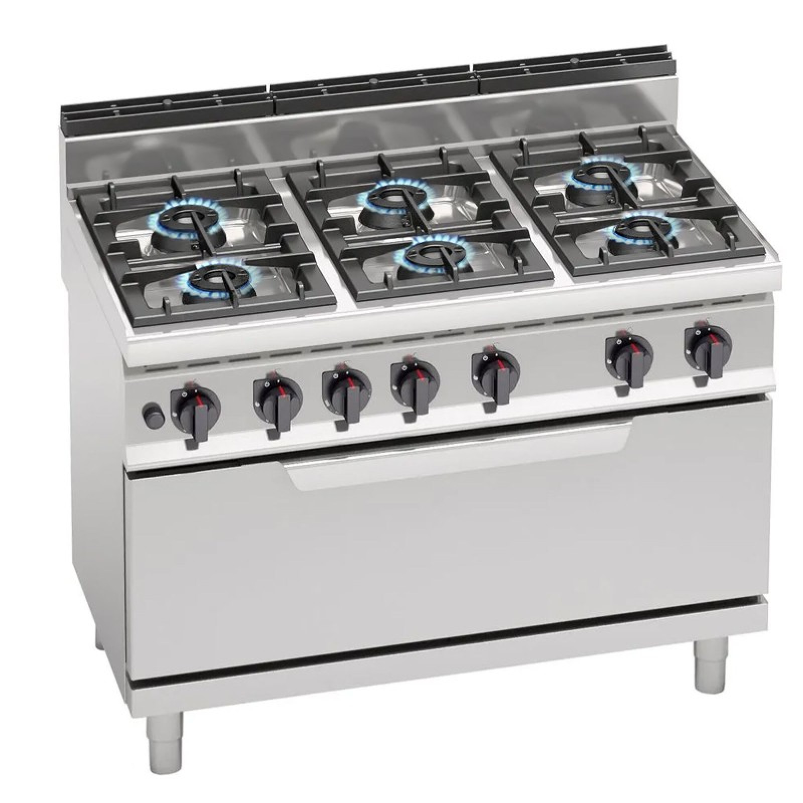 Плита газова з 6 конфорками GGM Gastro GHB171P+GB8