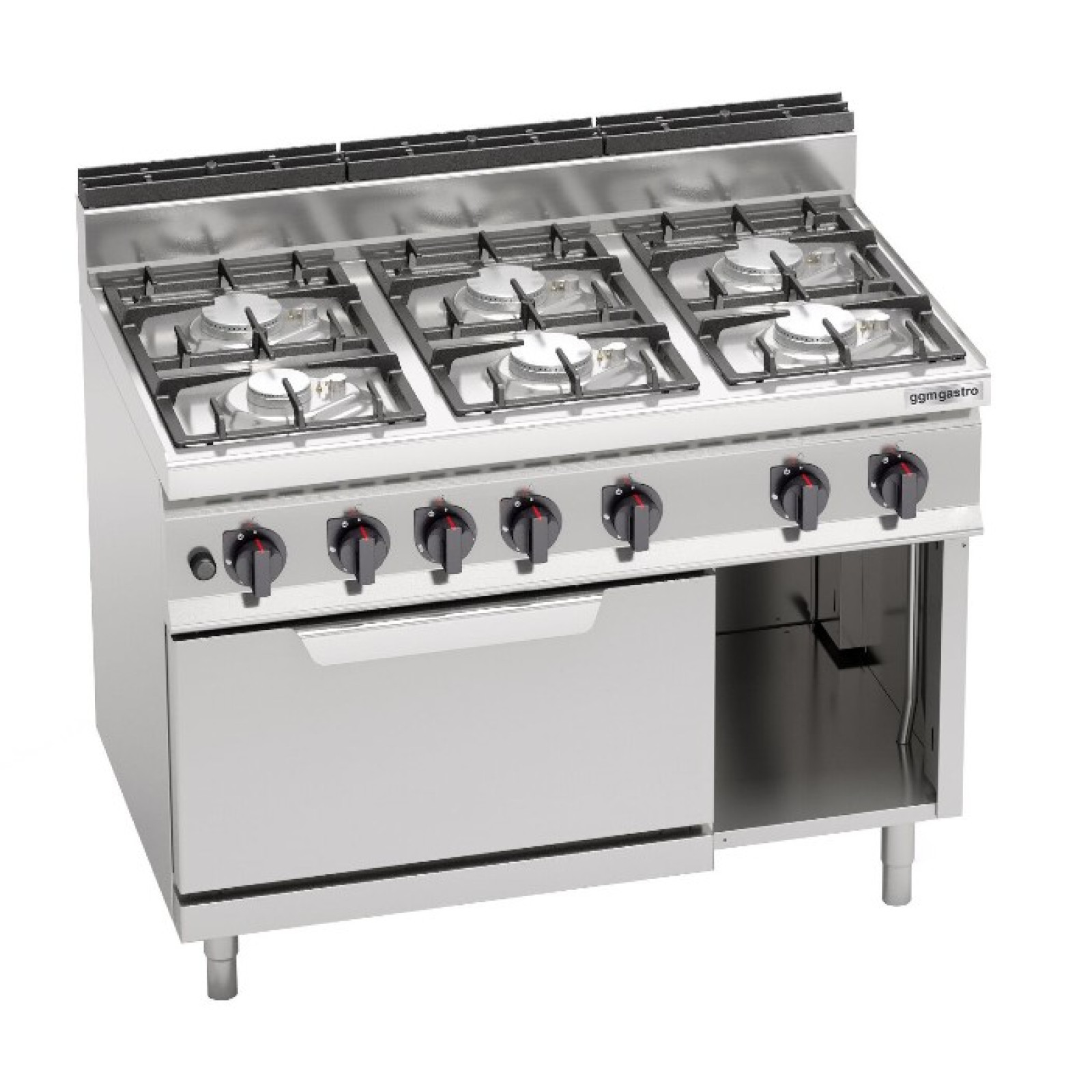Плита газова з 6 конфорками GGM Gastro GHB179M+GB8