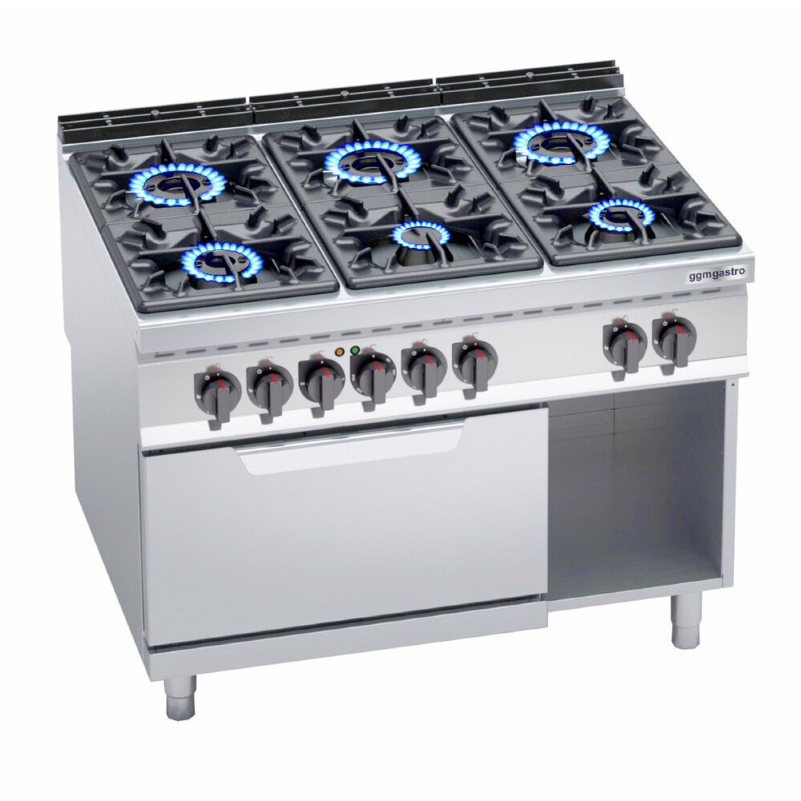 Плита газовая с 6 конфорками GGM Gastro GHB199H+EB8S