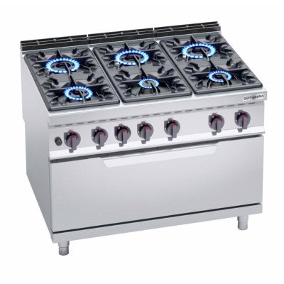 Плита газова з 6 конфорками GGM Gastro GHB199H+GB12
