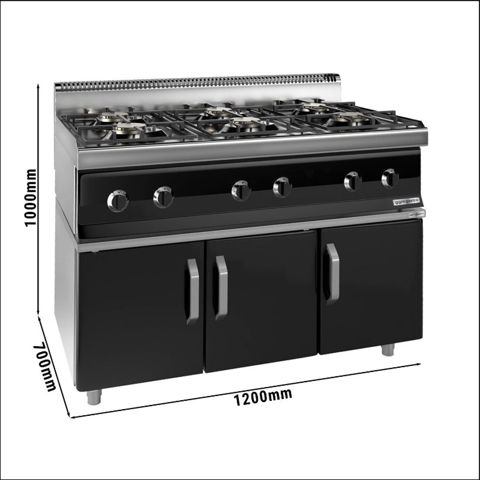 Плита газова з 6 конфорками GGM Gastro GHK173M#GK126T