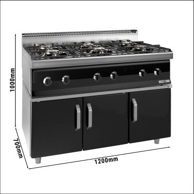 Плита газова з 6 конфорками GGM Gastro GHK173M#GK126T