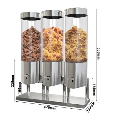 Тройной диспенсер для мюсли  - Ø 12 cm GGM Gastro MUSPDRG3C