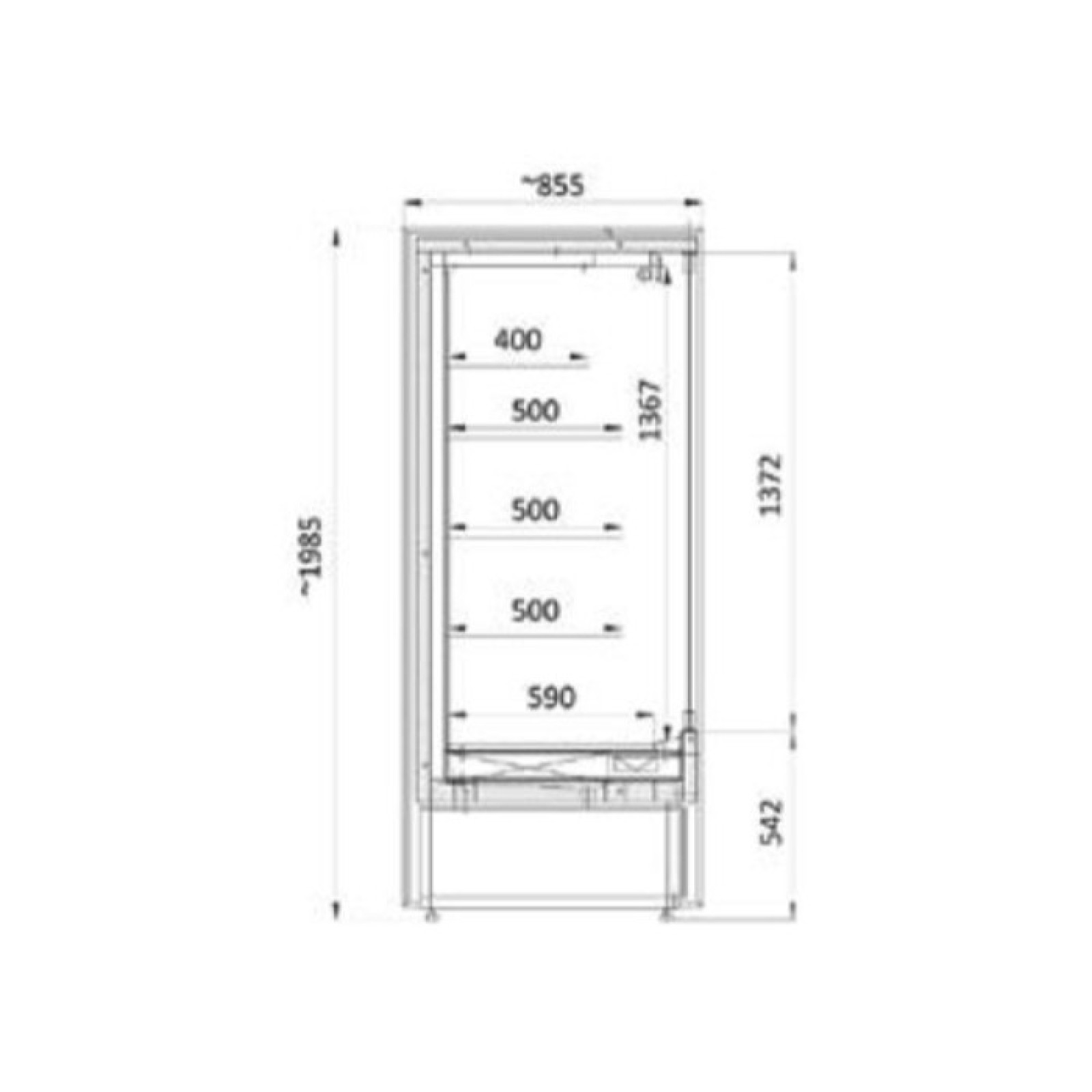 Пристенная холодильная горка 2,5 х 0,85 м GGM Gastro WKM607N - 3