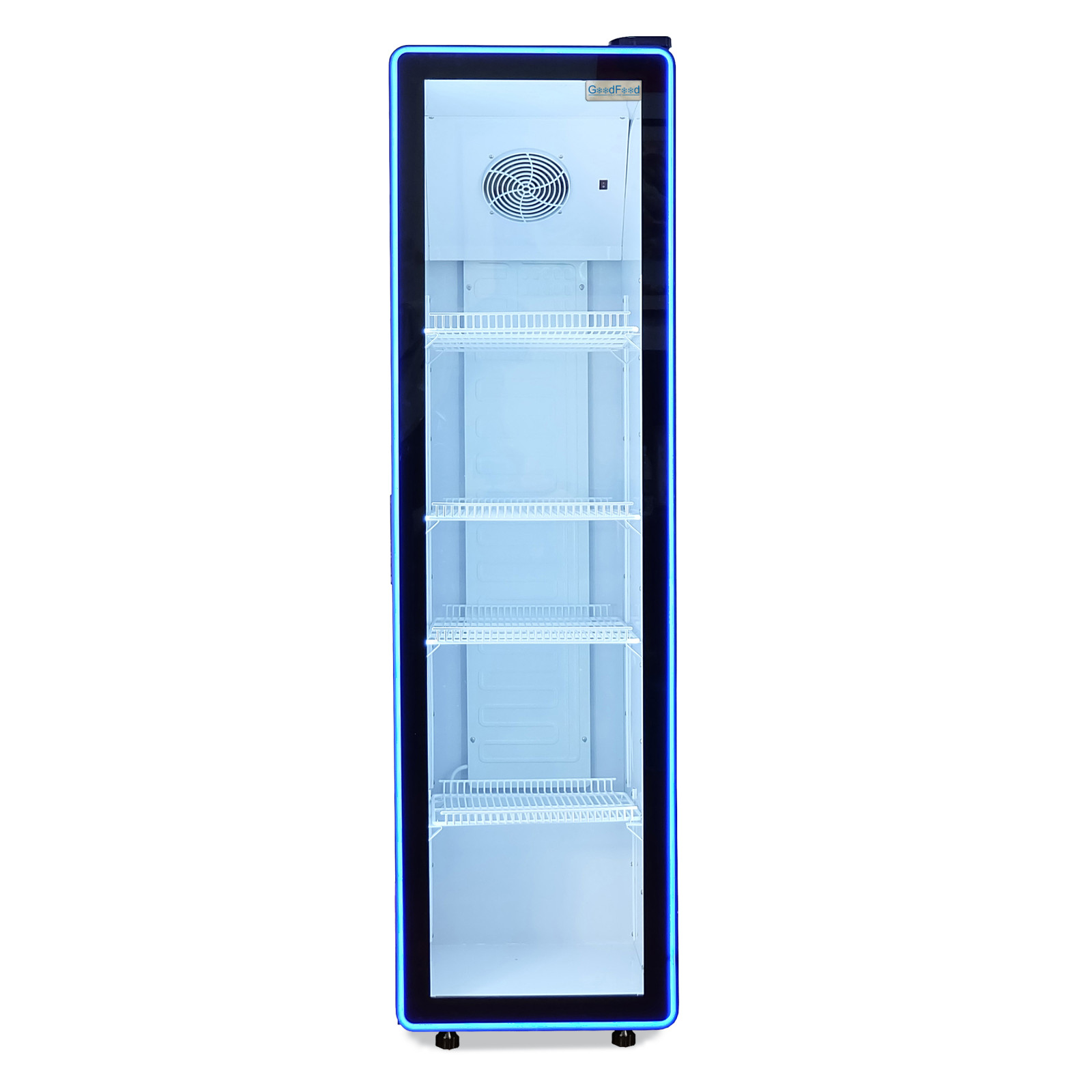 Шафа холодильна для напоїв GoodFood BC310NBW2LEDBLUE чорна-біла - 3