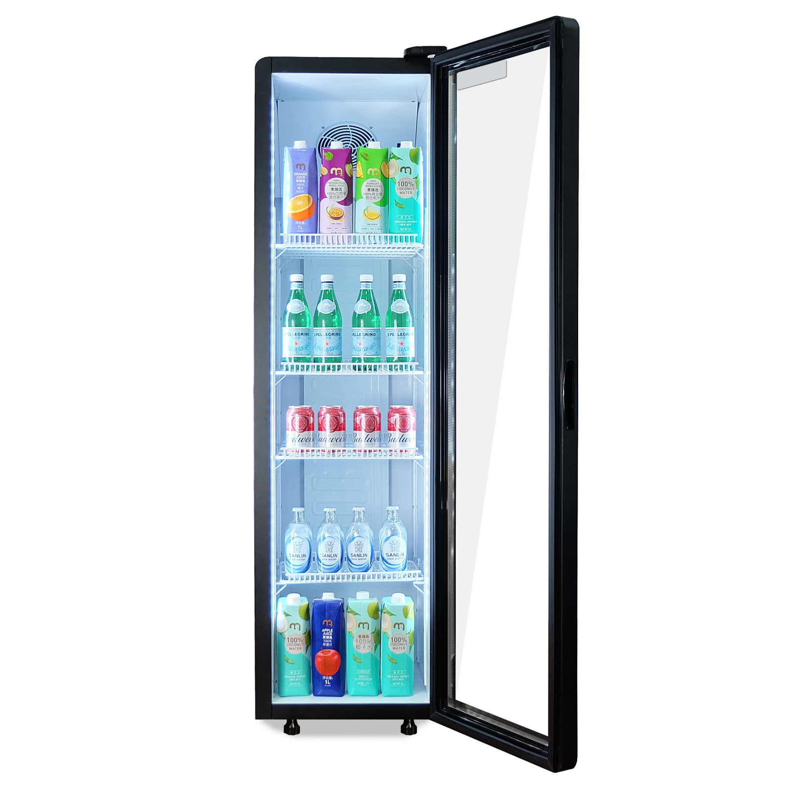 Шафа холодильна для напоїв GoodFood BC310NBW2LEDBLUE чорна-біла - 1