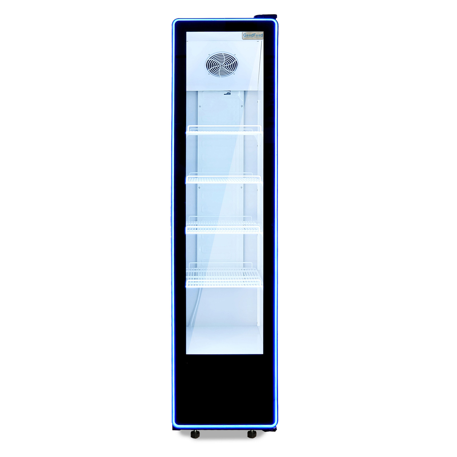 Шафа холодильна для напоїв GoodFood BC380NBW2LEDBLUE чорна-біла - 3
