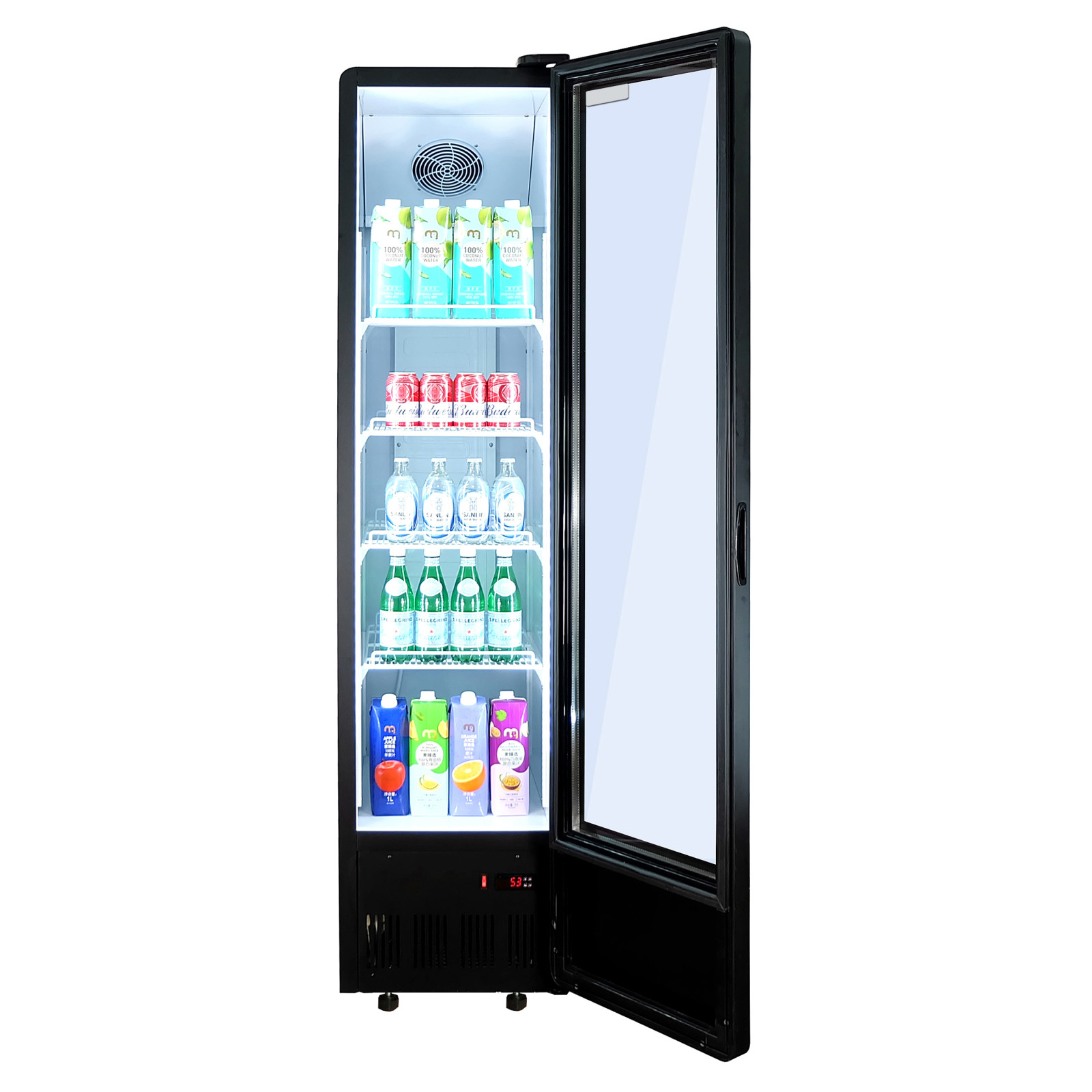 Шафа холодильна для напоїв GoodFood BC380NBW2LEDBLUE чорна-біла - 1