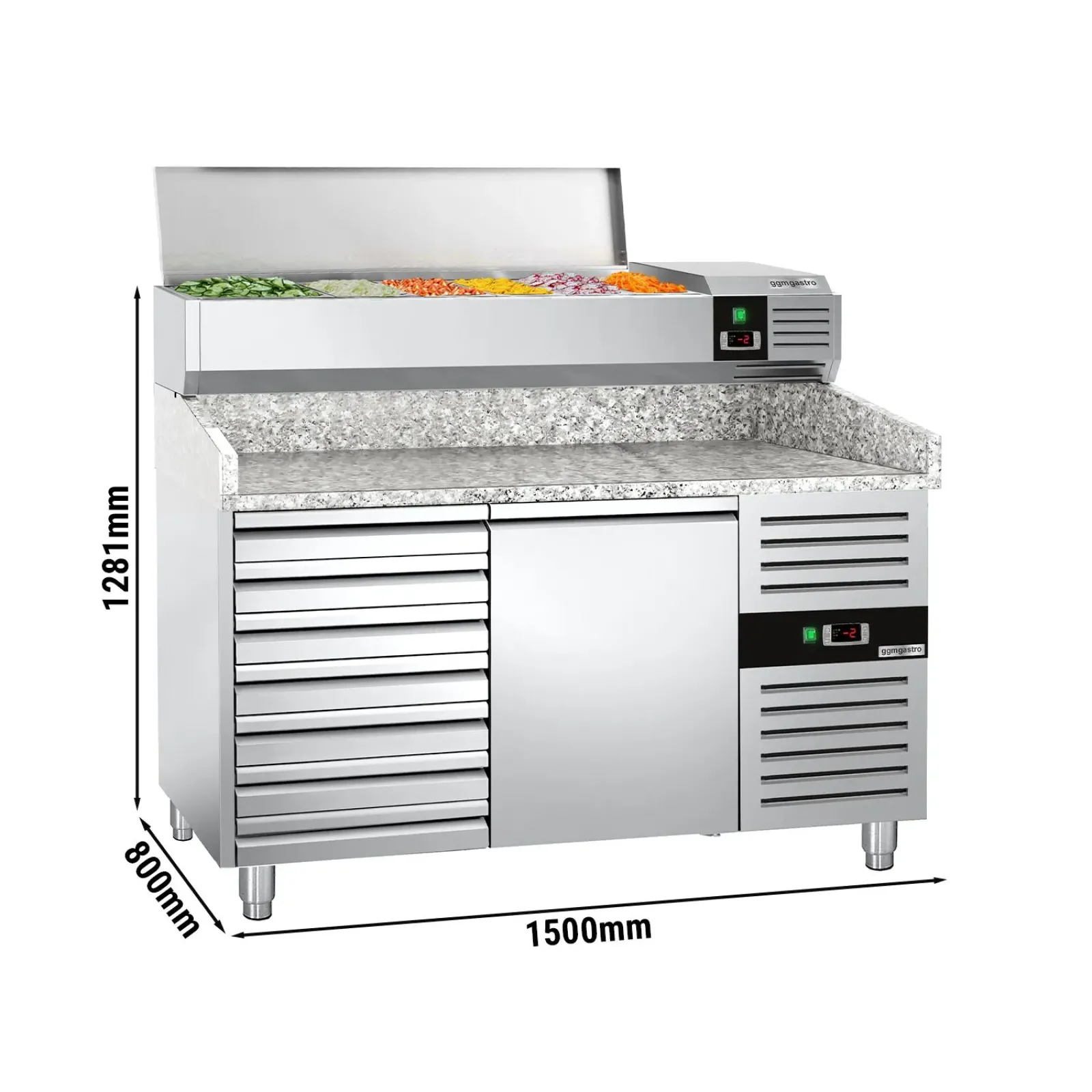 Стіл холодильний для піци PREMIUM GGM-Gastro POS158SND#AGG154END - 3