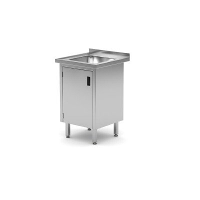 Стол с раковиной и шкафом 600x600x(H)850 813522 Hendi Stainless steel