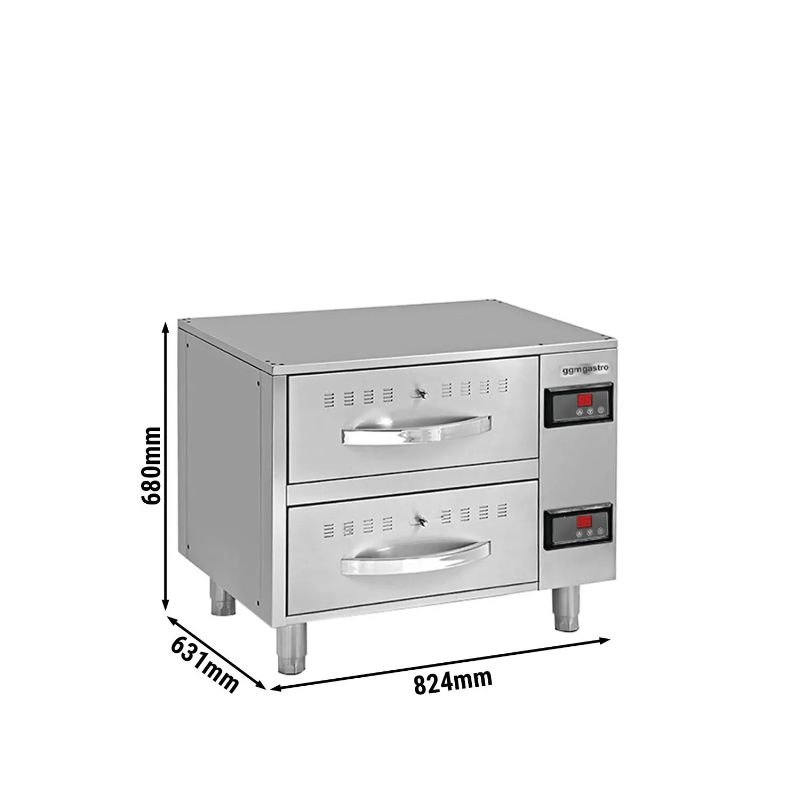 Тепловой шкаф 2 выдвижн.секции - 0,82 м - GN 1/1 GGM Gastro WSE2S