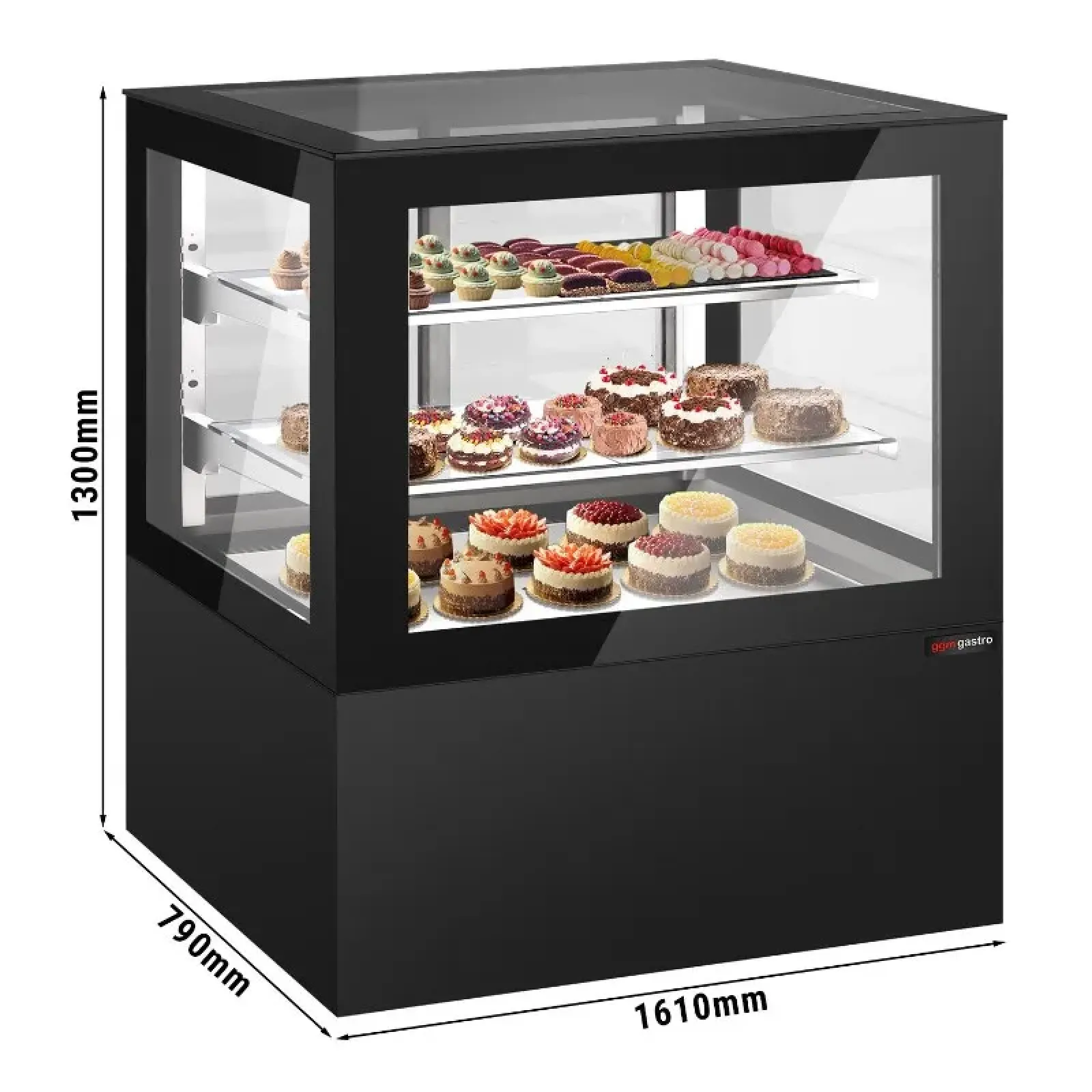 Вітрина для кондитерських виробів 1,61 x 0,79 m GGM Gastro KTVF600