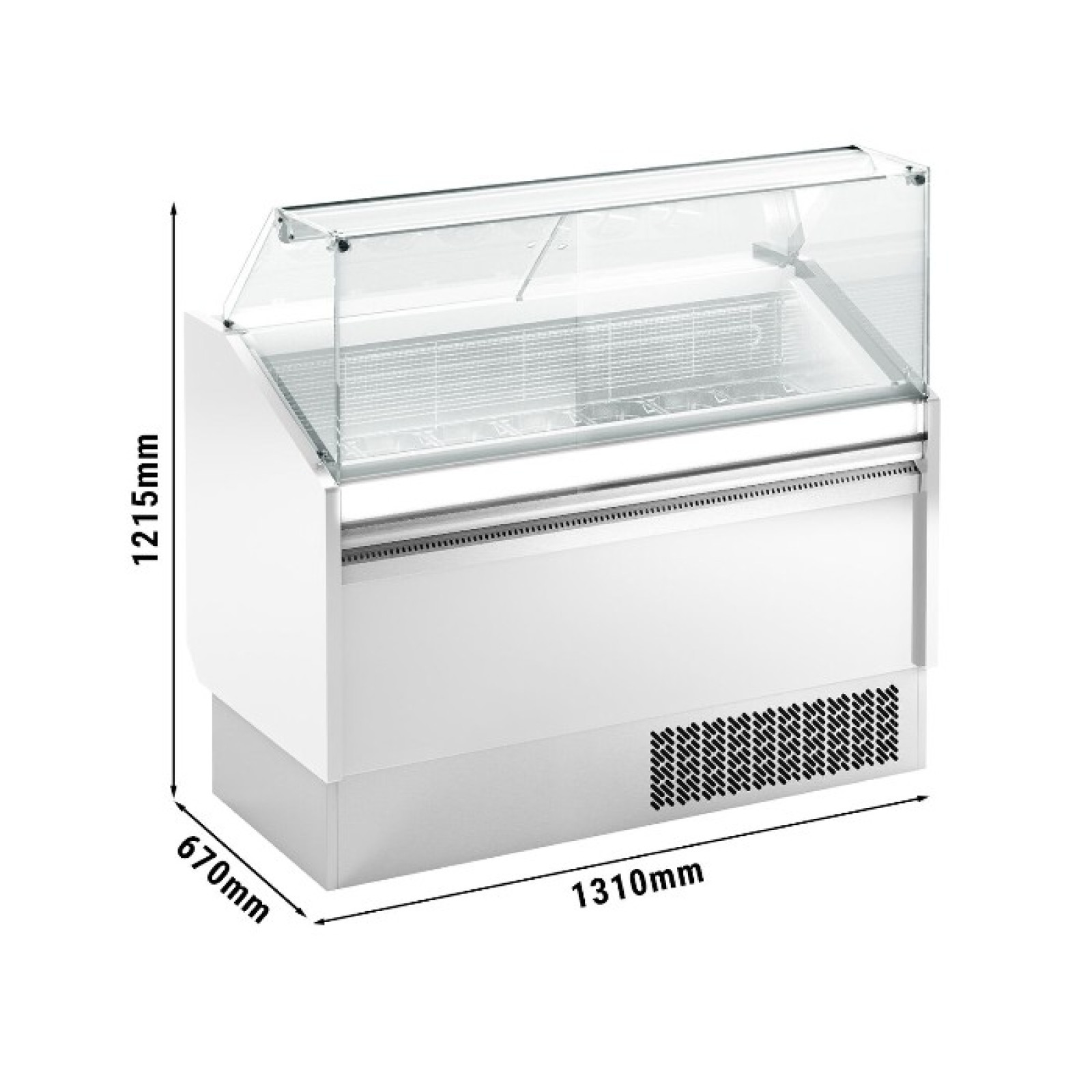 Вітрина для морозива 1,31 x 0,67 м - біла GGM Gastro ESTI12S-W