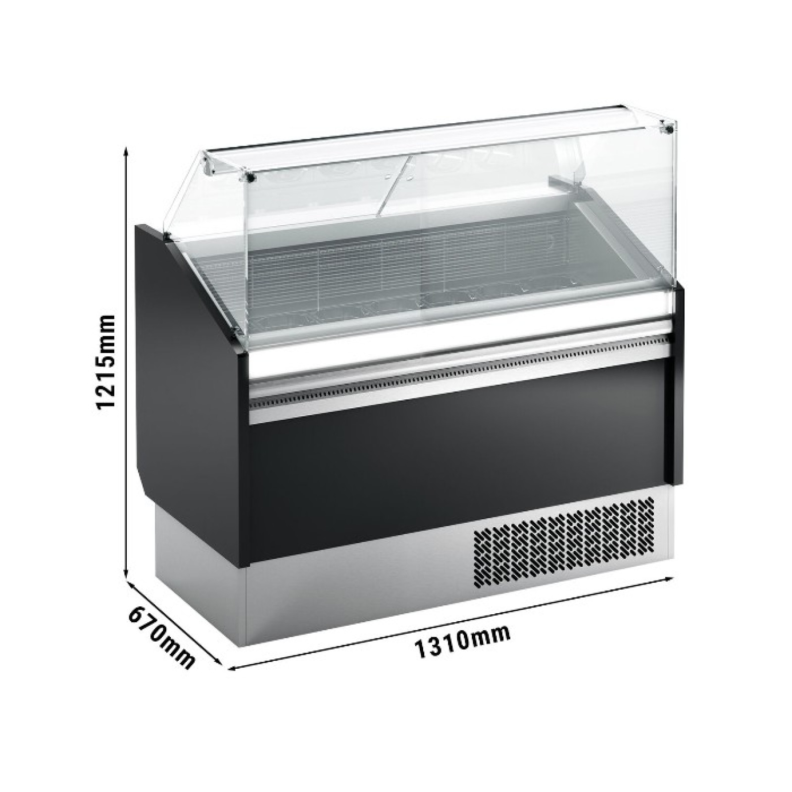 Витрина для мороженого 1,31 x 0,67 м - черная GGM Gastro ESTI12S-S