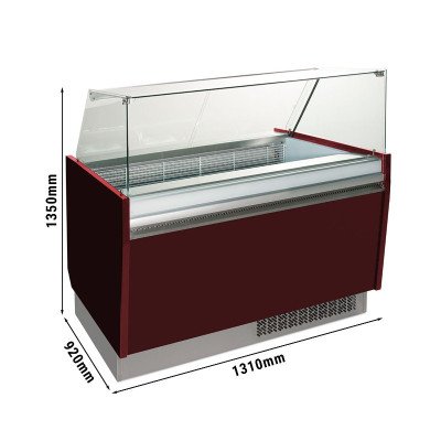 Витрина для мороженого 1,31 x 0,92 м - бардовая GGM Gastro ESTI12GR