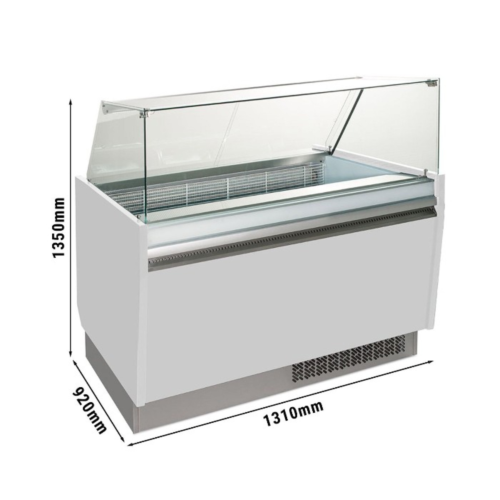 Витрина для мороженого 1,31 x 0,92 м - белая GGM Gastro ESTI12W
