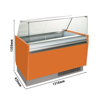 Витрина для мороженого 1,31 x 0,92 м - оранжевая GGM Gastro ESTI12O