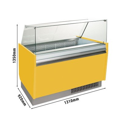 Витрина для мороженого 1,31 x 0,92 м - желтая GGM Gastro ESTI12GE
