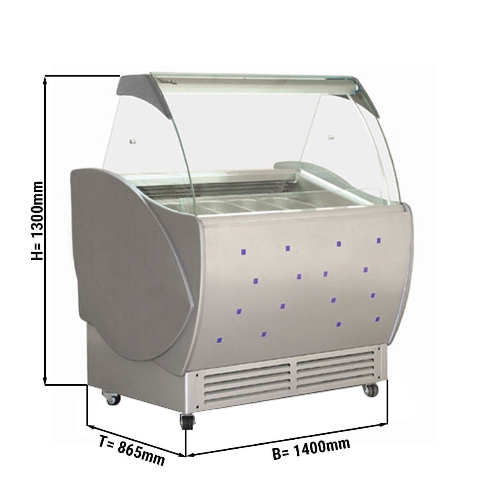 Витрина для мороженого 1,40 x 0,86 м GGM Gastro EVJ149N