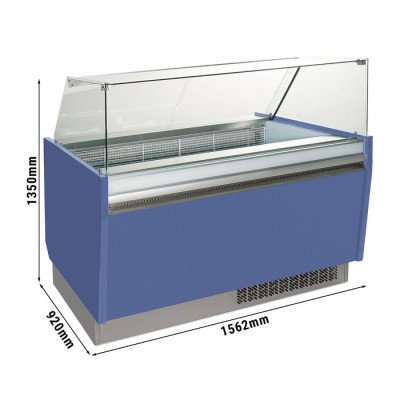 Витрина для мороженого 1,56 x 0,92 м - синяя GGM Gastro ESTI15BL