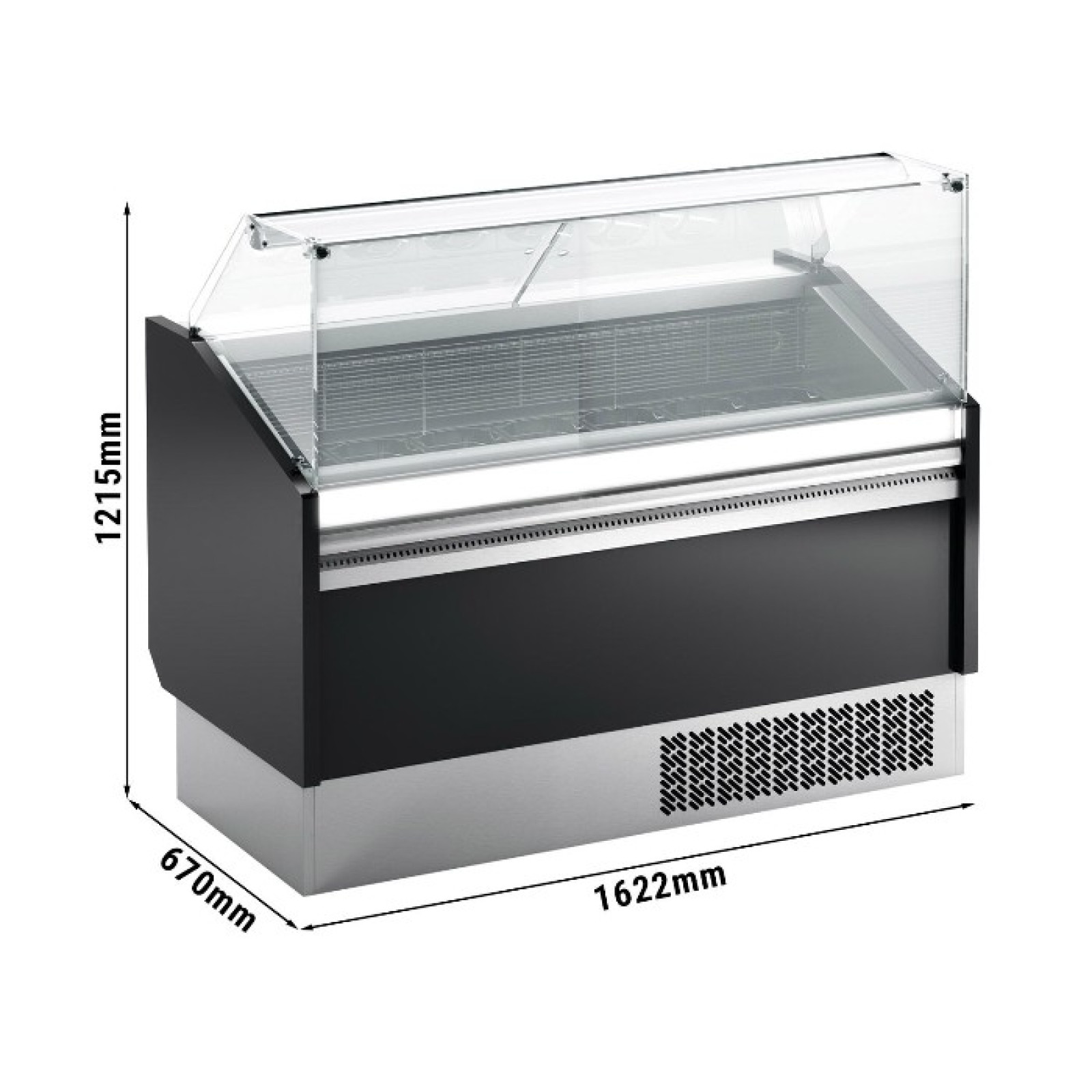 Вітрина для морозива 1,622 x 0,67 м - чорний GGM Gastro ESTI15S-S