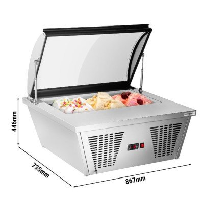 Витрина для мороженого - 4(контейнера) x 5 л  GGM Gastro EAVNR67N