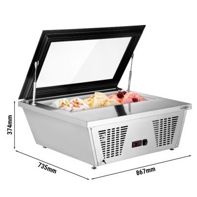 Витрина для мороженого - 4 (контейнера) x 5 л GGM Gastro EAVNR87N