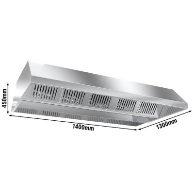 Зонт вытяжной островной  1,4 м GGM Gastro DLS1413M