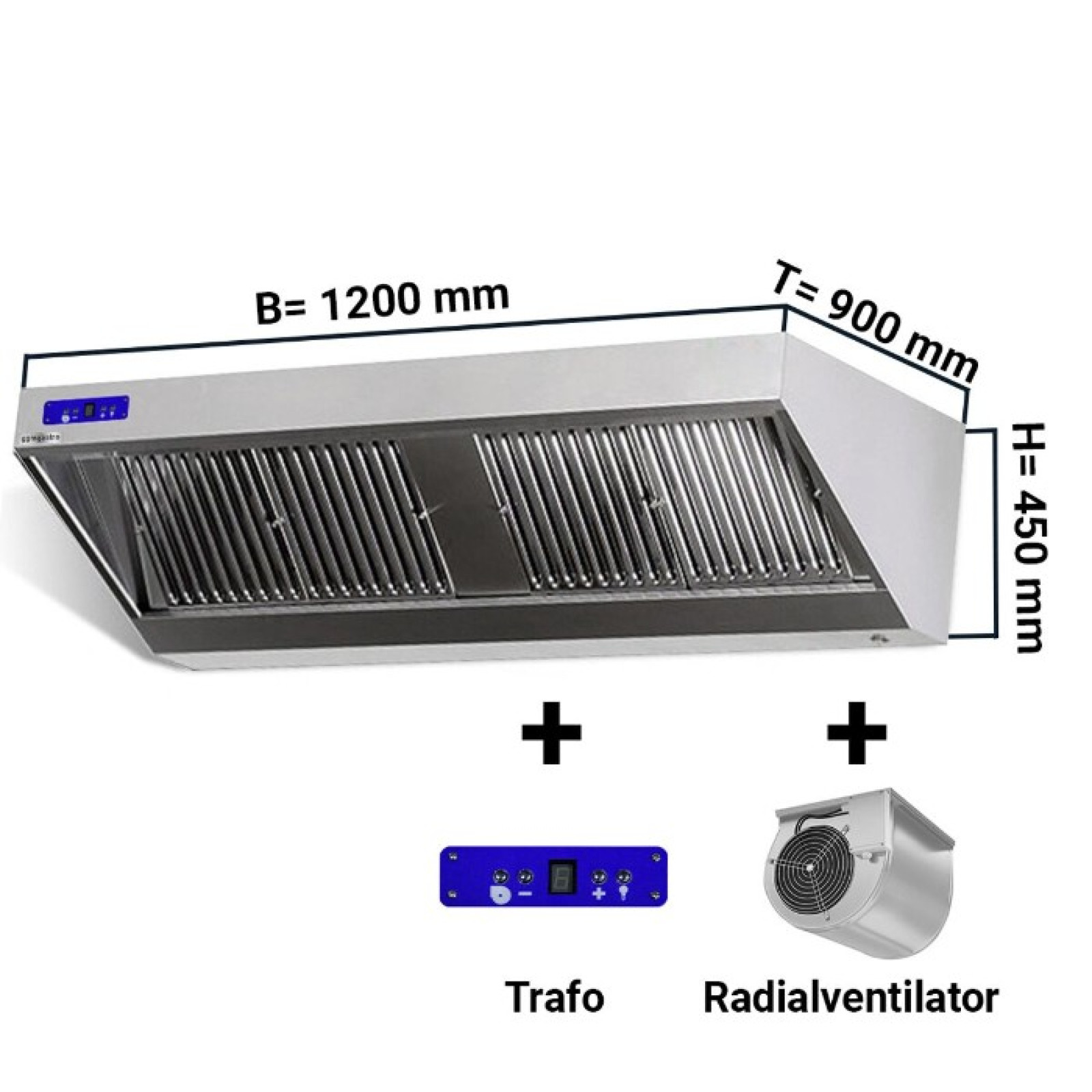Зонт вытяжной пристенный 1,2 м GGM Gastro WLS129M - 1